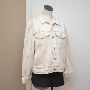 Levi's Women's Denim Ex Boyfriend Trucker Jacket in Beige BNWT XL